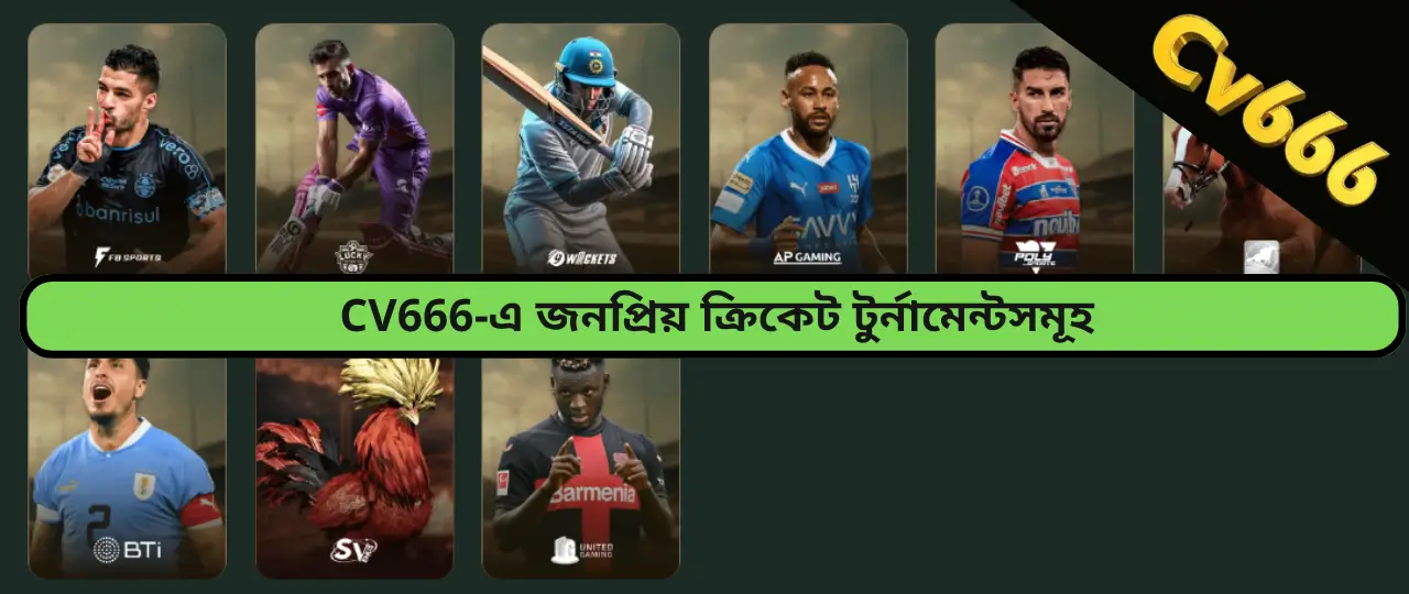 CV666-এ জনপ্রিয় ক্রিকেট টুর্নামেন্টসমূহ